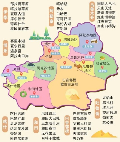 新疆旅游地图